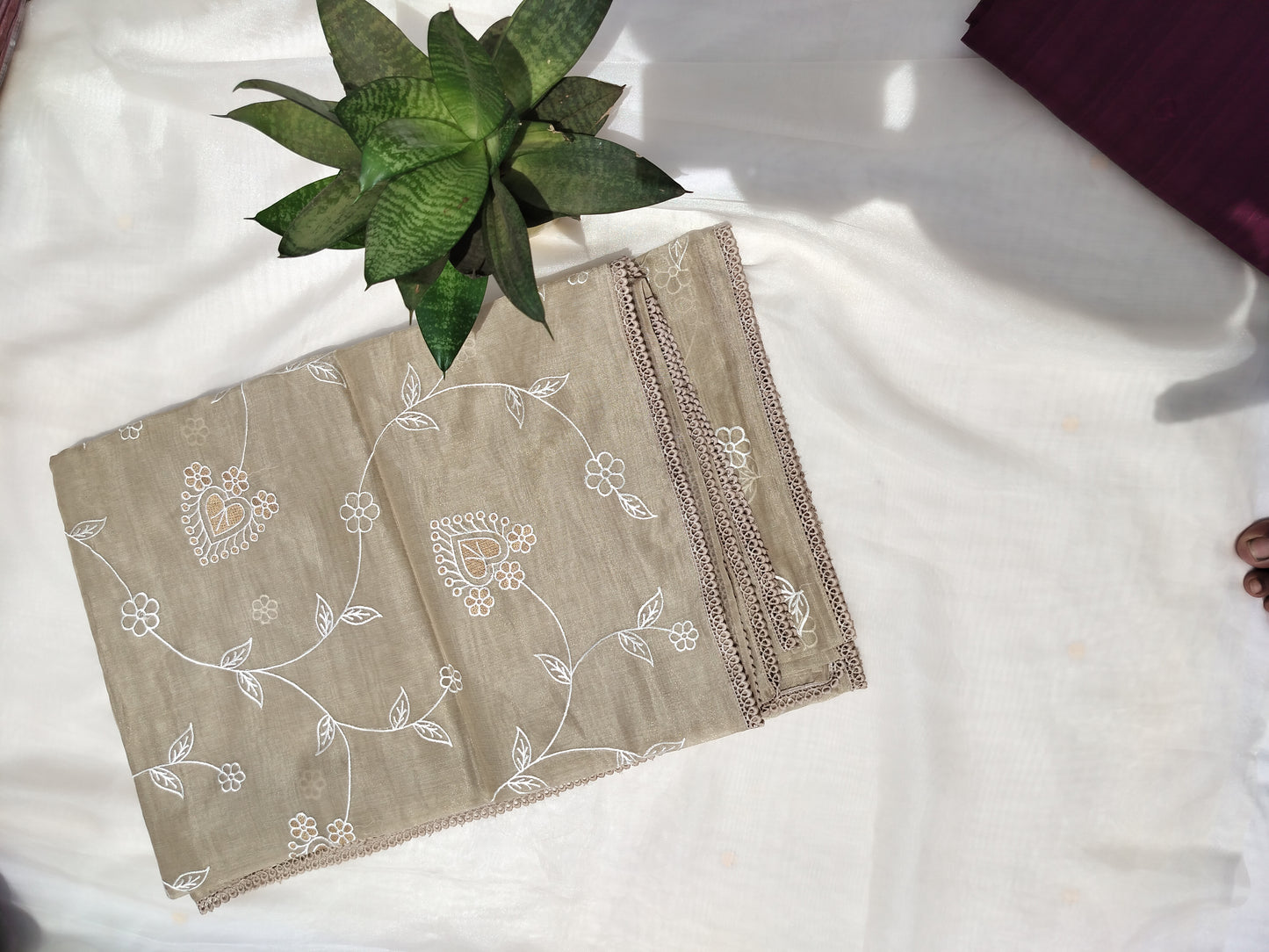 Designer tissue embroidery saree