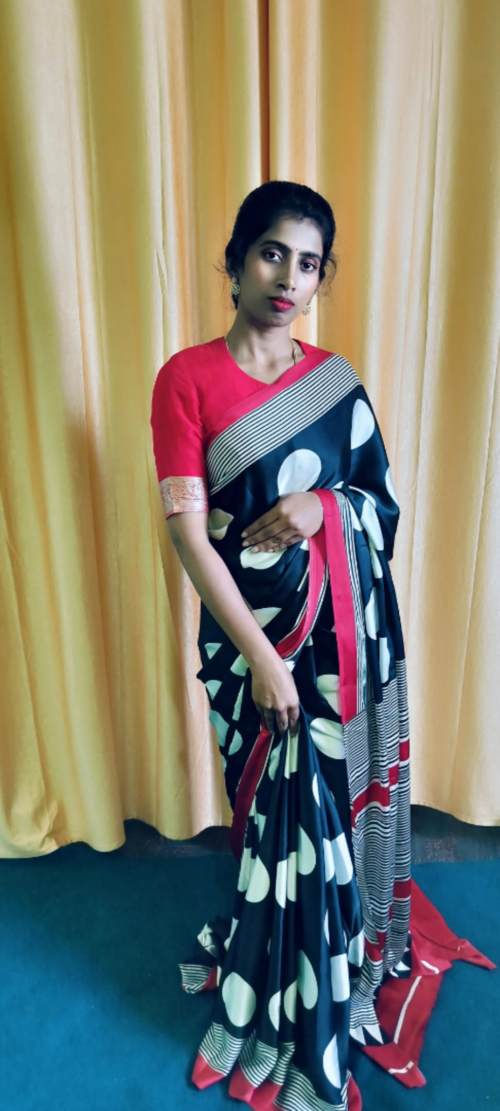 Digital printed crepe silk saree
