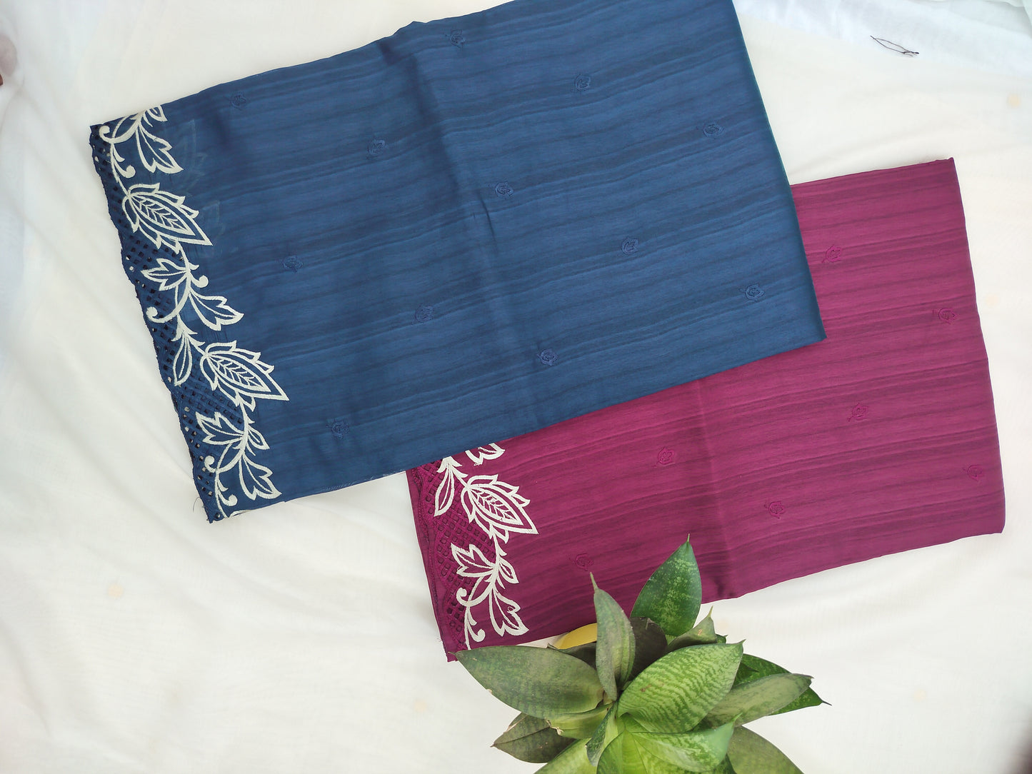 Shimmer cut work border saree