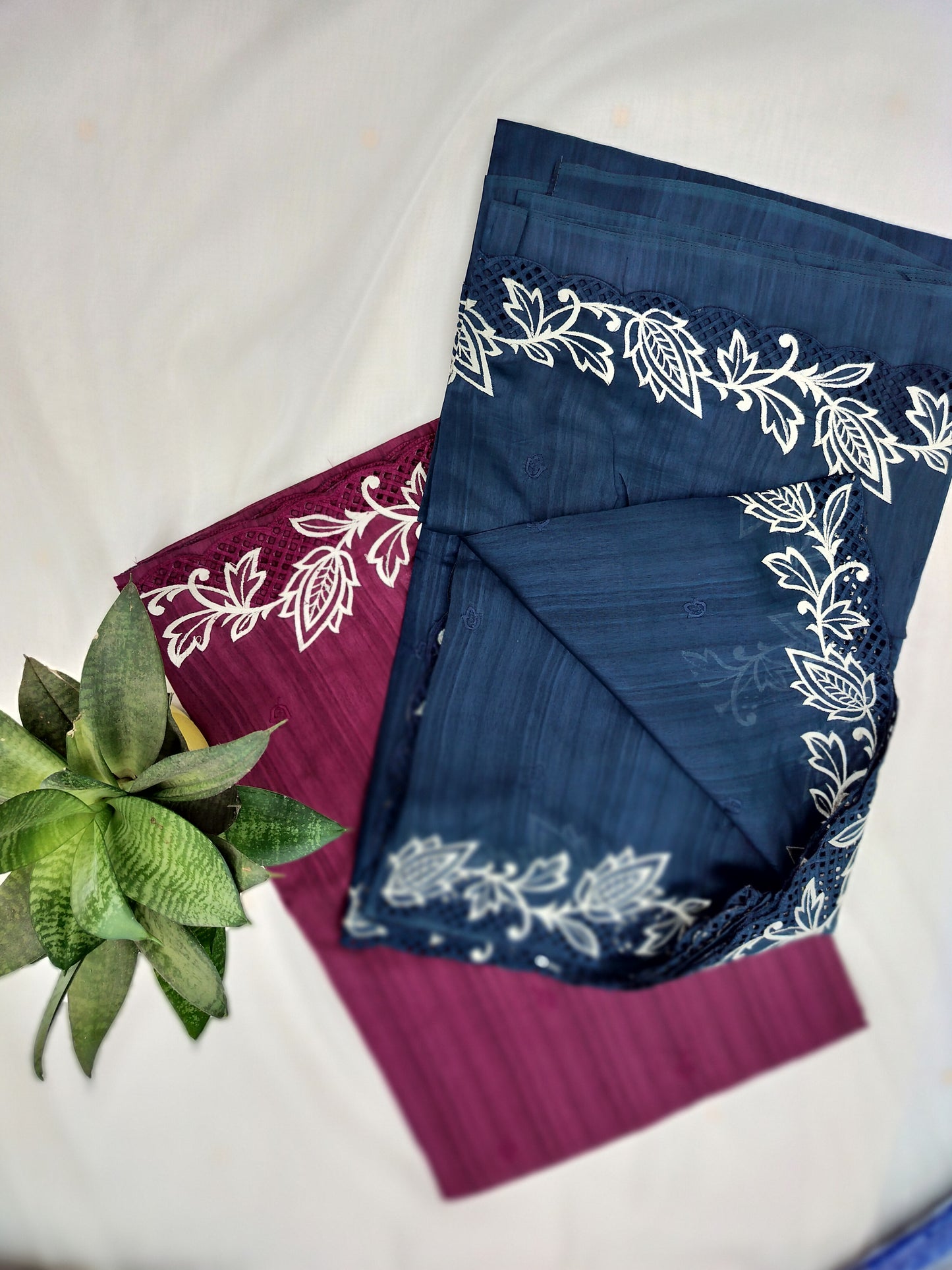 Shimmer cut work border saree